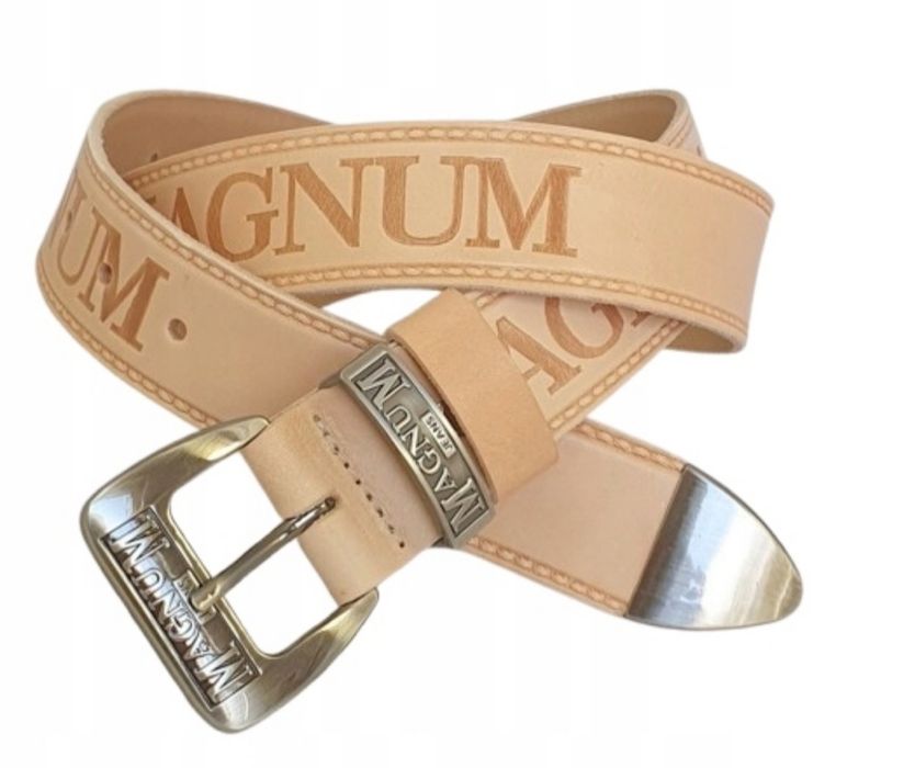 Pas pasek męski skóra jucht Magnum Jeans  brelok gratis