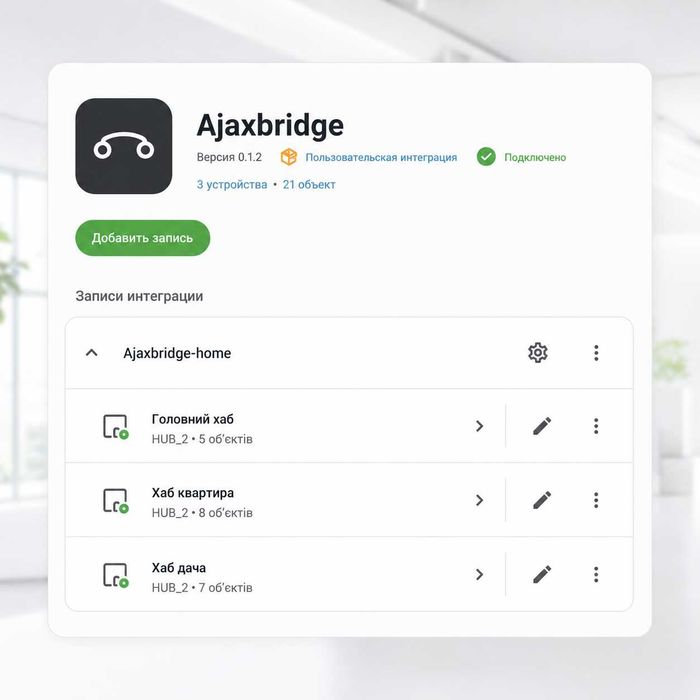 Підключення Ajax до Home Assistant | Інтеграція та налаштування