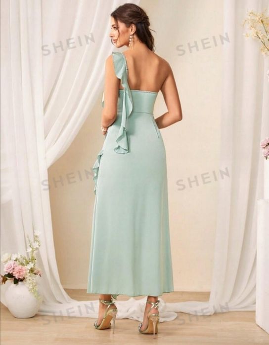 Elegancka sukienka mięta wesele S