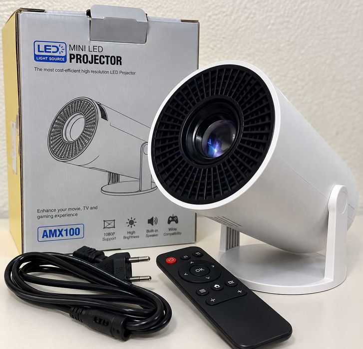 Projetor Mini LED AMX100 NOVO – Wi-Fi + HDMI/USB | Cinema em Casa