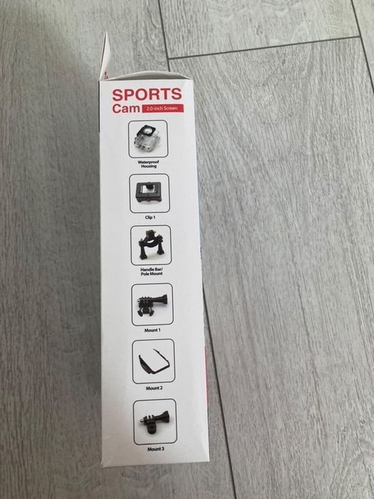 Kamerka sportowa FullHD wodoszczelna 30m, ekran 2''