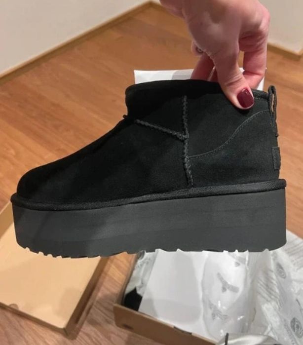 całe czarne buty zimowe UGG oryginal sneakers damskie śniegowce NOWE