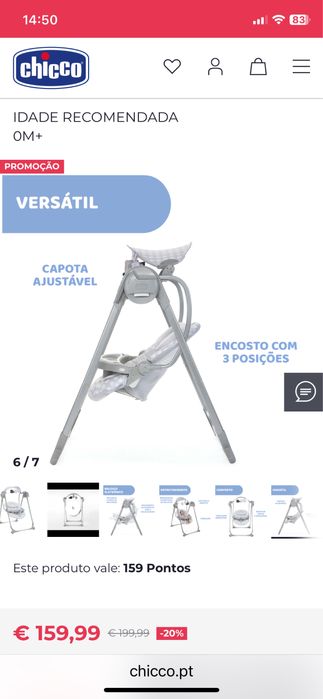 ESPREGUIÇADEIRA Polly swing up Chicco