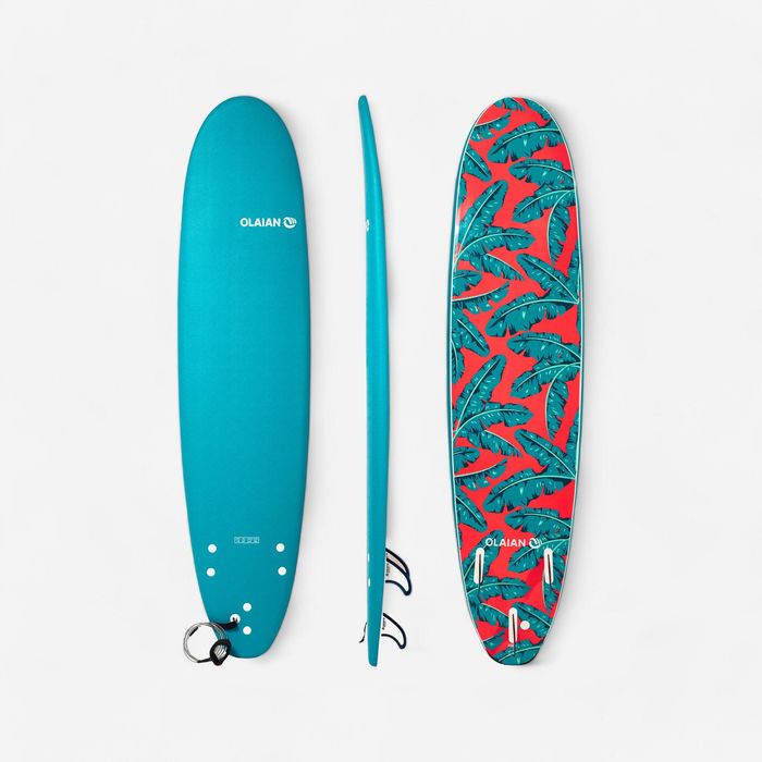 PRANCHA DE SURF ESPUMA 500 7'8". Inclui 1 leash e 3 quilhas.