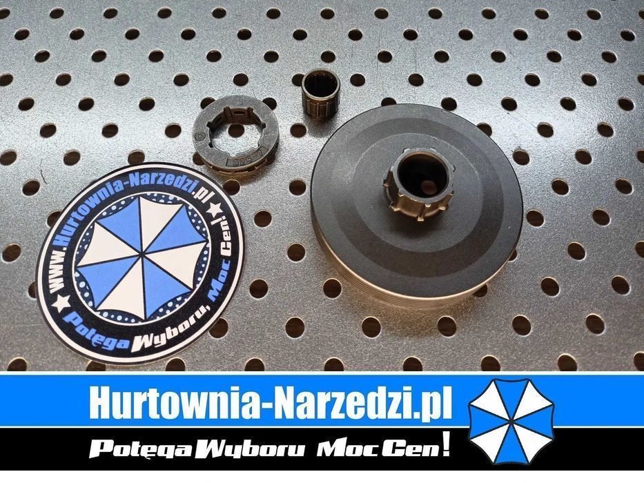 Koszyk sprzęgłowy do piły spalinowej z łożyskiem i pływającą zębatką