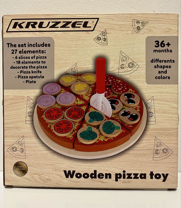 Деревʼяна піца Kruzzel 27 елементів