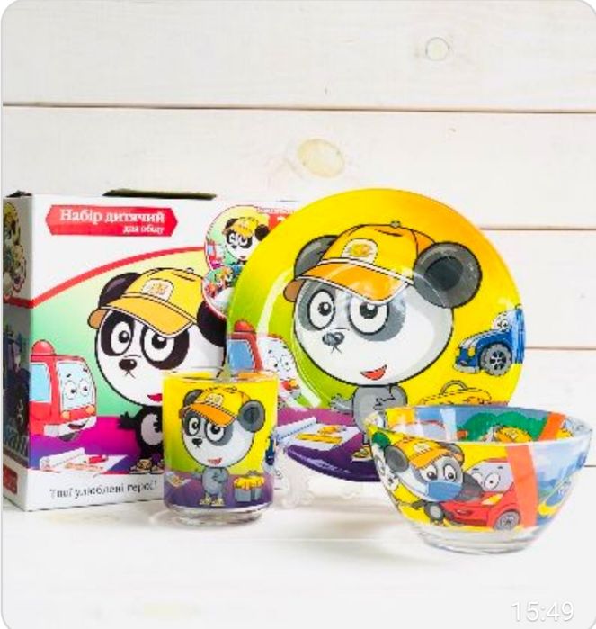 Самые популярные наборы детской стеклянной посуды 3 предмета