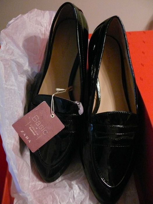 Nowe czarne lakierki czółenka ZARA BASIC