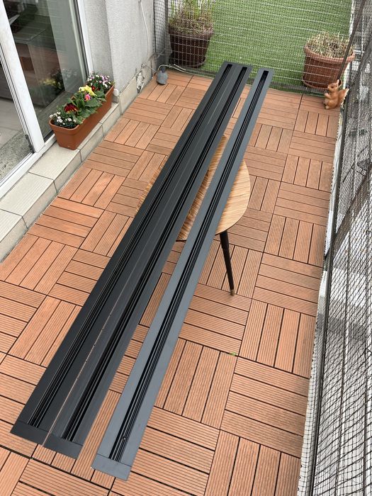 Nawiewnik szczelinowy czarny mat ALUMINIOWY 2m - NOWY (2 szerokości)
