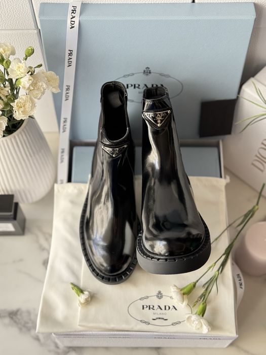 Botki Prada black leather