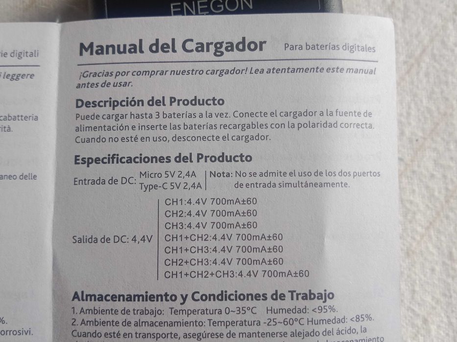 ENEGON BATERIAS + CARREGADOR TRIPLO