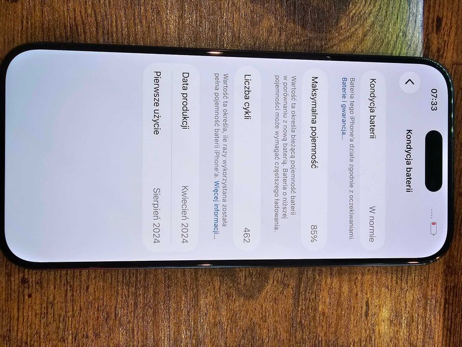 Iphone 15 Pro 128Gb Titanium Blue Bat:85% Gwarancja/SklepGSM/Lwsk