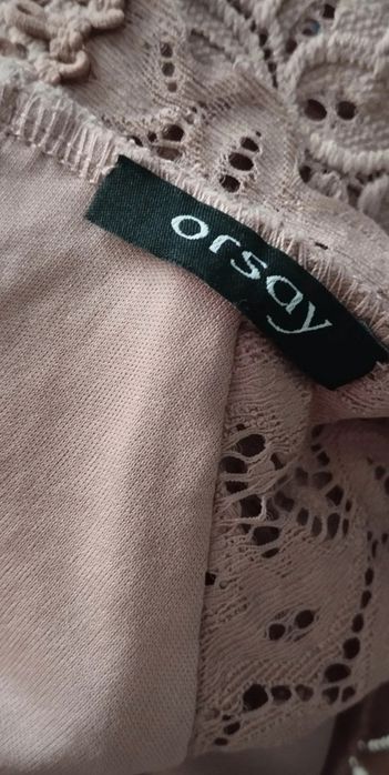 Sukienka, koronka, pudrowy róż, Orsay L