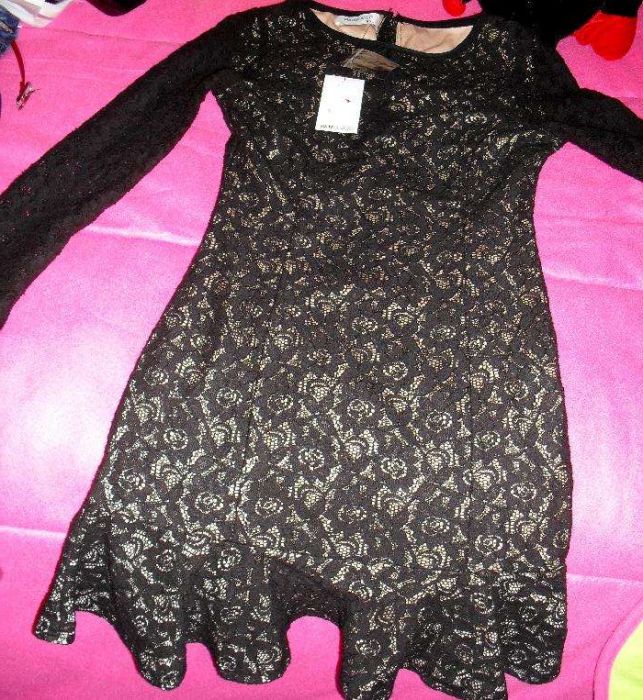 Vestido rendado, Blanco, XS, ainda C/etiqueta