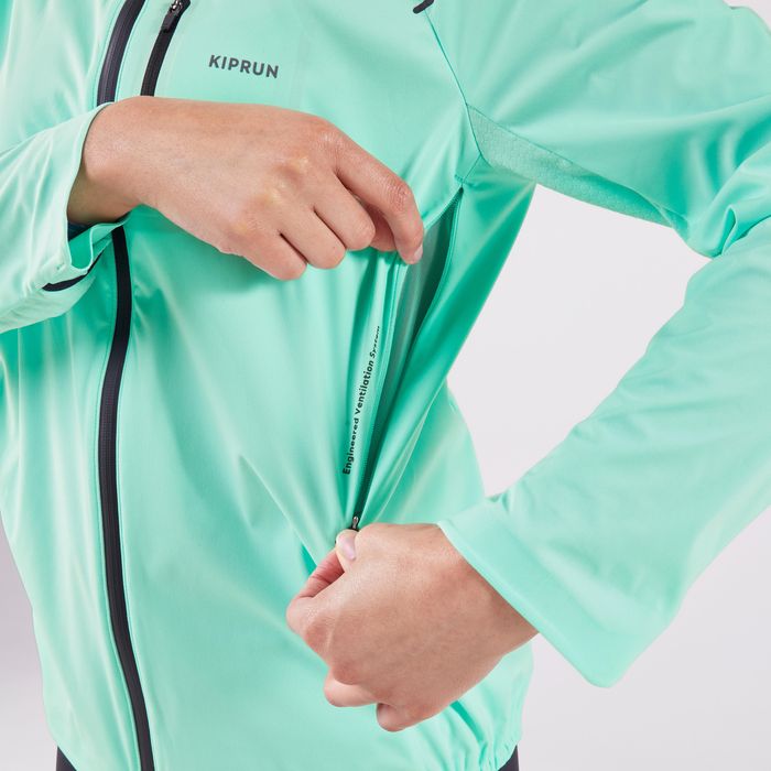 Casaco Quente de Corrida Mulher RUN 900 Warm Regul Verde-menta