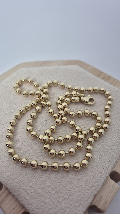 Nowy złoty łańcuszek kuleczki kulki baza pod nieśmiertelnik p. 585