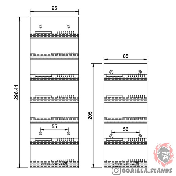 Ekspozytor stojak 5msc pionowy Hot Wheels Matchbox 1:64 Gorilla Stands