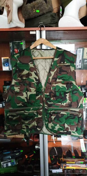 Kamizelka Myśliwska Wędkarska Moro r.56 XL 14-kieszeni klatka 132