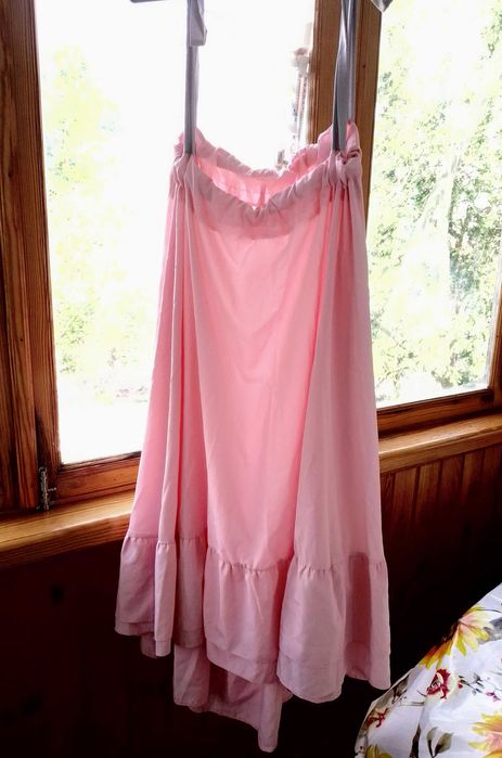 розовый сарафан трансформер С М беременным, кормящим, завязки