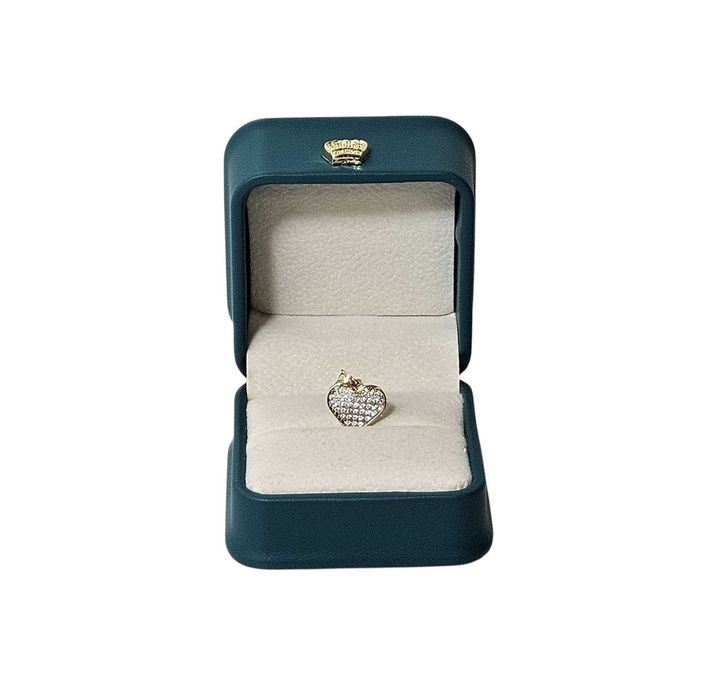 Śliczna złota zawieszka serce z cyrkoniami 0.80g 585