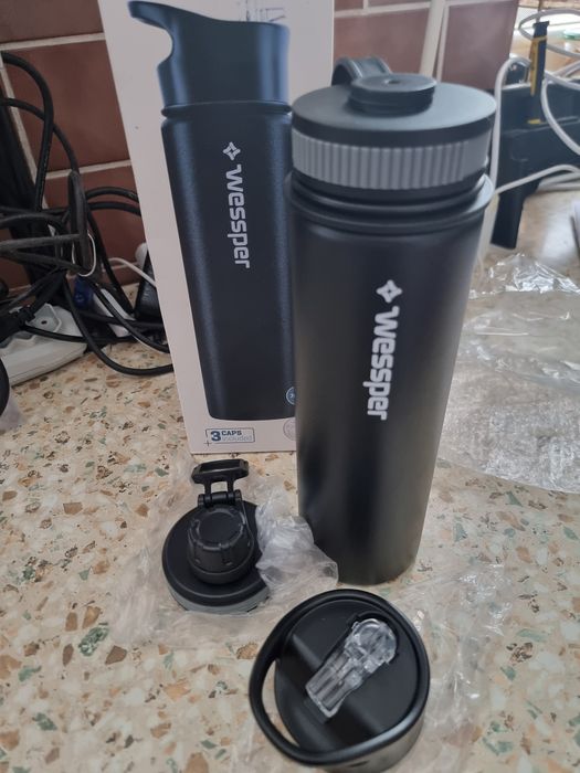 Kubek termiczny 3 końcówki 0.7 l nierdzewny