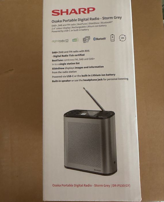 Radio Bluetooth Sharp NOWE 15h pracy na baterii