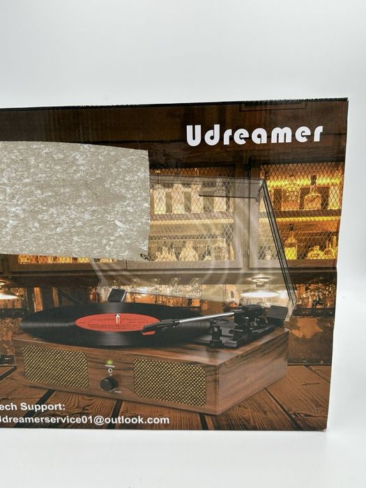 Програвач вінілових платівок UDREAMER UD001-Y з двома динаміками (коричневий)