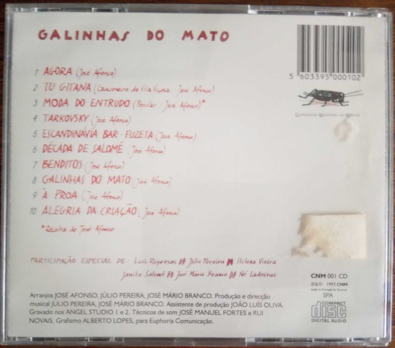 José Afonso	- - - - -		Galinhas do Mato	- - - - -	CD