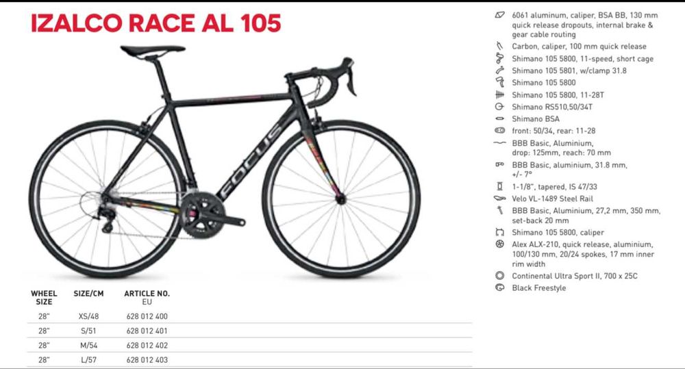 Rower FOCUS Izalco Shimano 105, zadbany