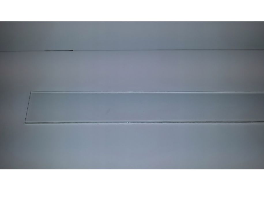 Szklany ogranicznik regału, półki,