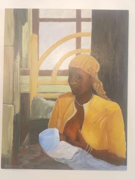 Tela pintada à mão, Acrilico sob tela de 90 x 70 cm