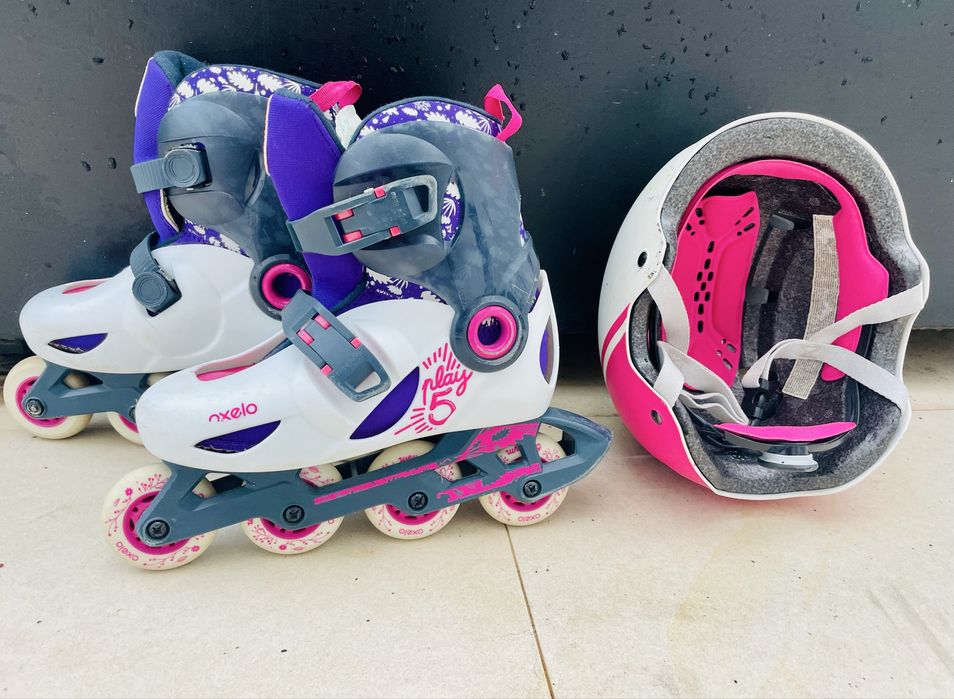Patins em linha e capacete Decathon