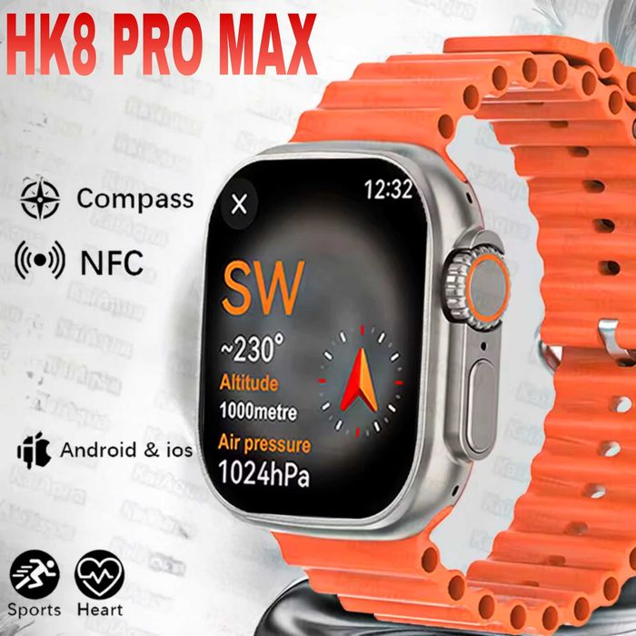 Смарт часы. HK8 PRO MAX. GPS. Compass. 3D-меню. CHAT GPT.