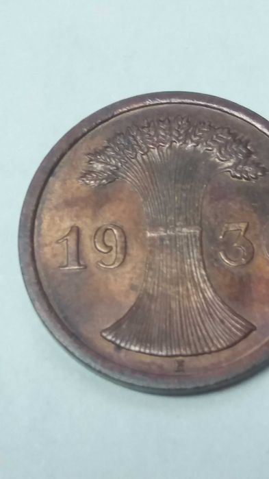 D W, stara moneta 2 reichs pfennig 1936 E Niemcy Weimar rzadka