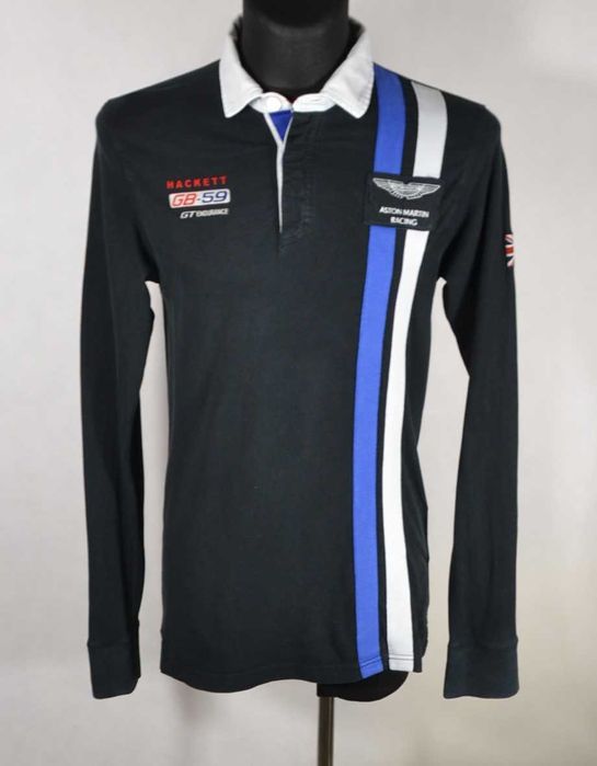 HACKETT Aston Martin Racing Koszulka Polo Męska L Longsleeve Oryginał