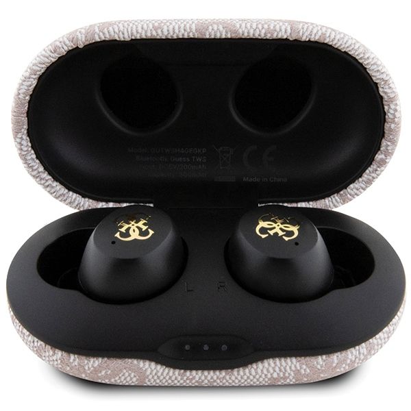 Guess słuchawki Bluetooth GUTWSP4EGP TWS + stacja dokująca ENC różowy/pink 4G Metal
