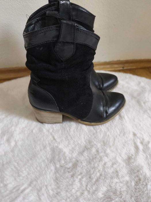 Buty kowbojki damskie czarne rozmiar 37