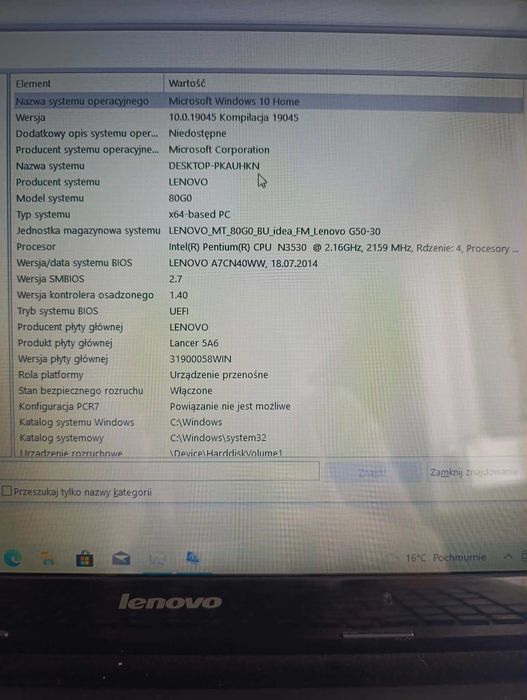 Laptop Lenovo G50-30