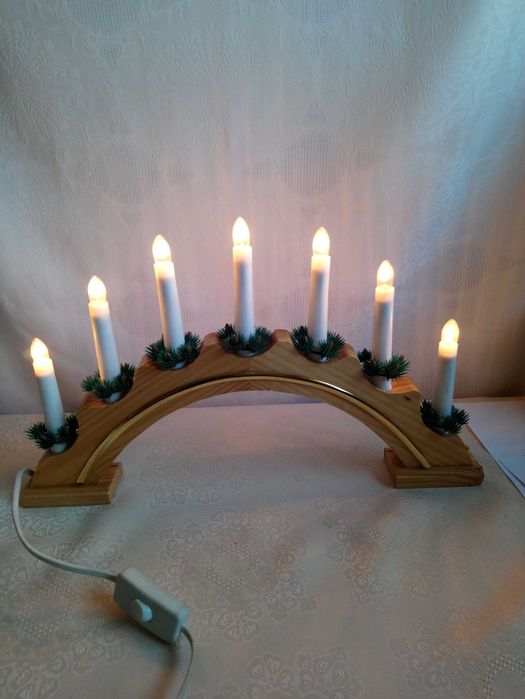 Świecznik adwentowy, drewniany Bulinex - 7 świec
