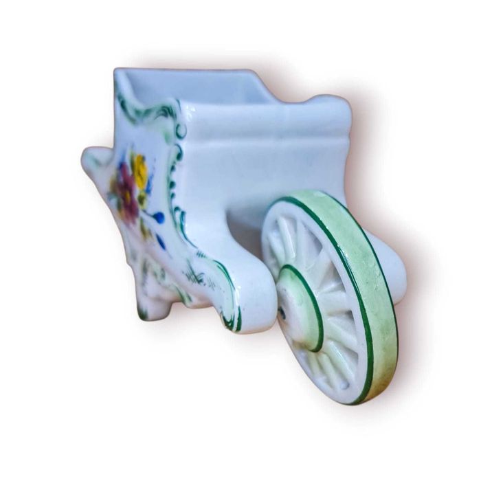 Carro Mão Decorativo Faiança Portuguesa – Ferreiras (Pintado à Mão)