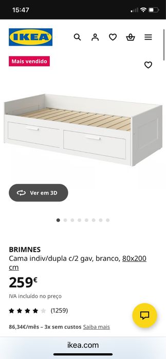 Cama Ikea extensivel casal nova