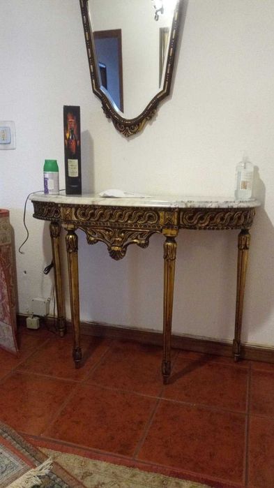 Mesa Aparador Madeira e Marmore