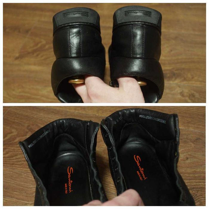 Черевики Santoni High Top Leather Premium Mid boots оригінал 45 розмір