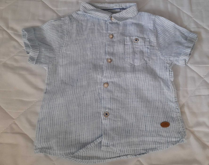 Elegancka koszula ZARA Baby krótki rękaw Rozmiar 68 Stan BDB