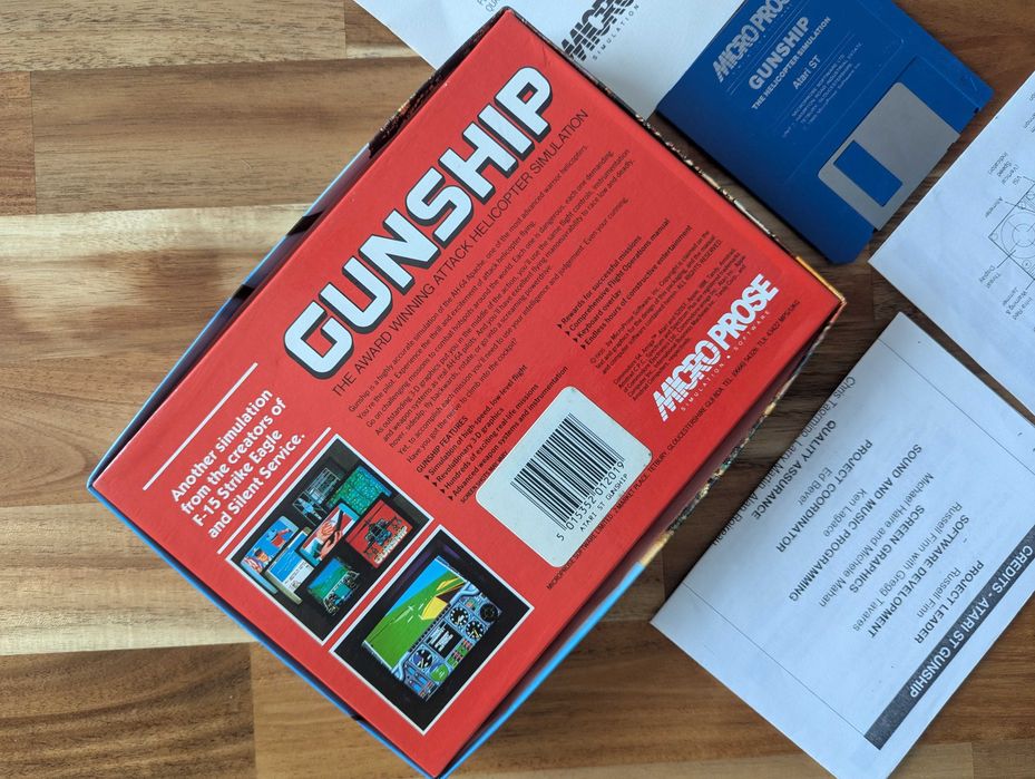 Gunship MICROPROSE - Boîte Originale Grand Format Pour Atari ST (Version Française) - État Correct