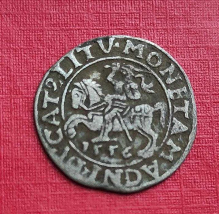 Литва 1556 год звонкая монета серебро король Сигизмунд Второй