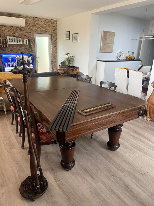 Mesa de BILHAR com tampo e 6 cadeiras