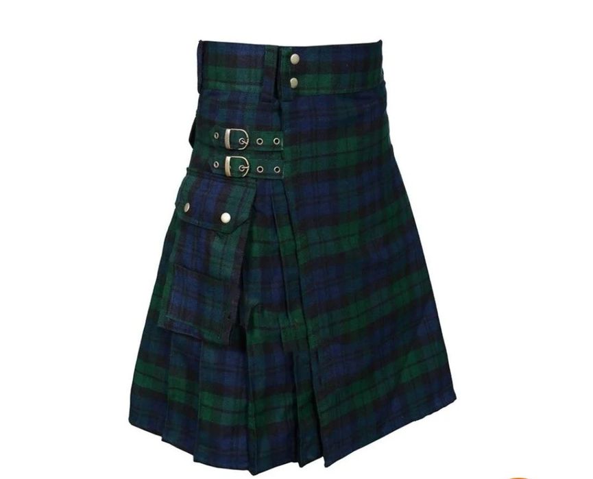 BaronHong L. Tartan Utility Kilt dla mężczyzn Tartan Kilt z paskami i