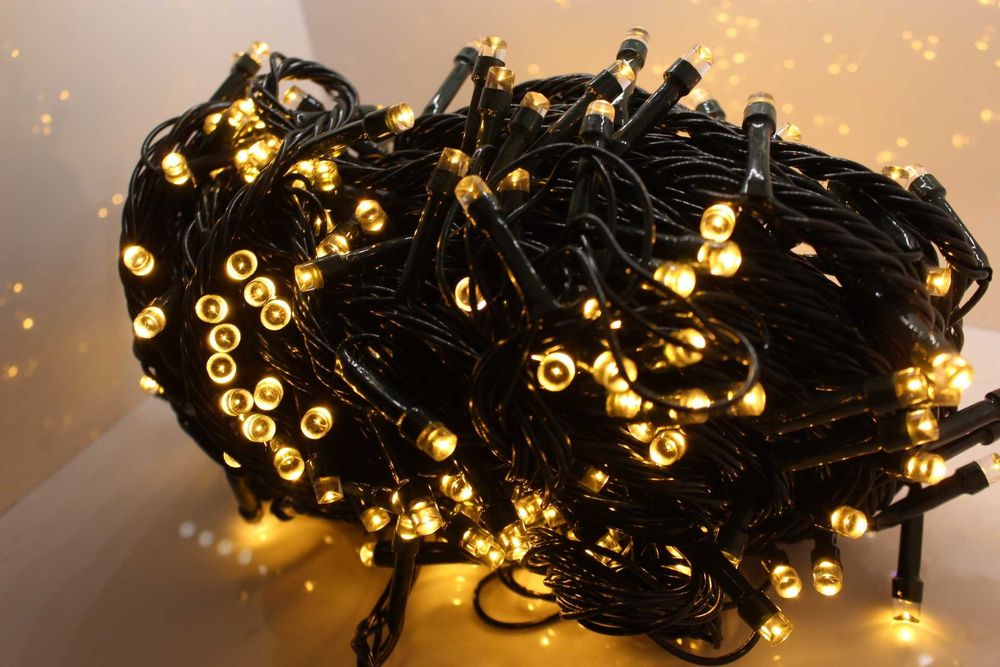 Lampki choinkowe 500 led ciepłe białe 21 metrów zewn i wewnetrzne prog