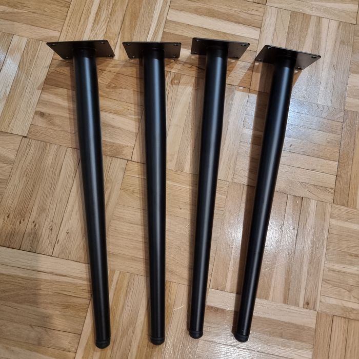 Zestaw 4 nóżek metalowych 40 cm czarne matowe